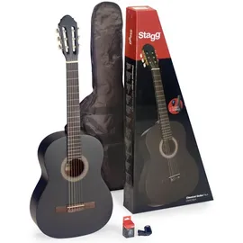 Stagg C440 Klassische Gitarre – Schwarz Gitarren-Set Volle Größe schwarz