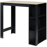 [en.casa] Bartisch Danderyd 120 x 60 x 106 cm Schwarz/Eicheoptik