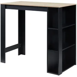 [en.casa] Bartisch Danderyd 120 x 60 x 106 cm Schwarz/Eicheoptik