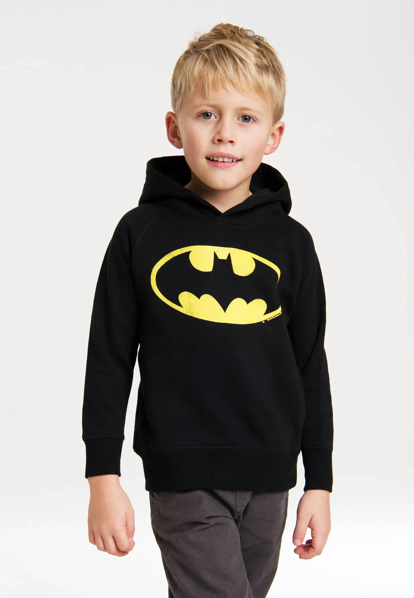 Kapuzensweatshirt LOGOSHIRT "DC - Batman Logo" Gr. 80/86, schwarz Herren Sweatshirts mit Batman-Logo