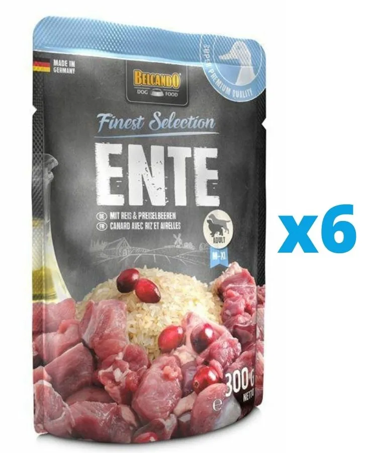 BELCANDO Ente mit Reis & Preiselbeeren 300 g x 6