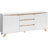 byLIVING Sideboard VALENTIN, Breite 180 cm, weiß/Artisan Eiche (Eiche-Optik)