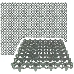 Rasengitter aus Kunststoff 50 x 50 cm Paddockplatten zur Bodenstabilisierung grün 8 Platten (= 2 m2)