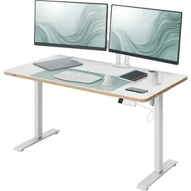 Leitz Ergo 67700001 elektrisch höhenverstellbarer Schreibtisch weiß rechteckig abgerundet, T-Fuß-Gestell weiß 120,0 x 70,0 cm mit Prämie nach Registrierung
