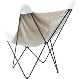 Beliani Sessel NYBRO Samtstoff 70 x 99 x 85 cm Weiß/Schwarz retro