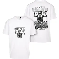 T-Shirt MERCHCODE "Merchcode Offspring Canadian Tour Oversize Tee", Herren, Gr. XXL, weiß, 100% Baumwolle, bedruckt, casual, oversize, Rundhals, Kurzarm, Shirts
