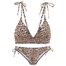 Buffalo Triangel-Bikini Damen braun bedruckt Gr.32 Cup A/B