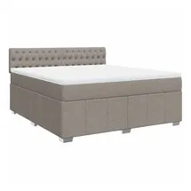 vidaXL Boxspringbett mit Matratze Taupe 180x200 cm Stoff