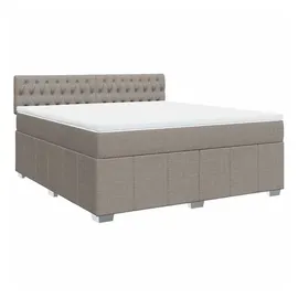 vidaXL Boxspringbett mit Matratze Taupe 180x200 cm Stoff