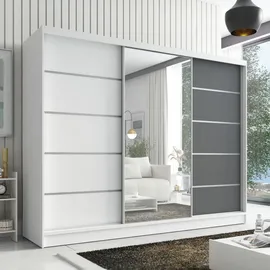 mebloland Schwebetürenschrank AURELIA 1 | weiß | Graphit) /