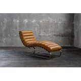 KAWOLA Relaxliege SIRY Polsterliege Leder cognac