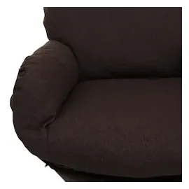 Mendler Relaxsessel + Hocker HWC-L12, Fernsehsessel Sessel Schaukelstuhl Wippfunktion, drehbar, Metall Stoff/Textil ~ braun