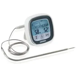 Leifheit digitales Braten- und BBQ-Thermometer, Wärmemesser mit Timer-Funktion, Farbe: weiß