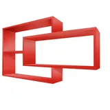 Coemo Wandregal KARO 104 x 20 x 59 cm Rot