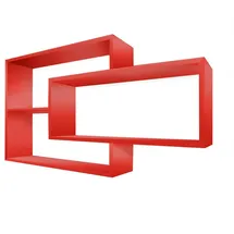 Coemo Wandregal KARO 104 x 20 x 59 cm Rot