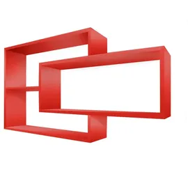 Coemo Wandregal KARO 104 x 20 x 59 cm Rot