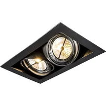 QAZQA Einbaustrahler schwarz Ar111 verstellbar 2-flammig - Oneon