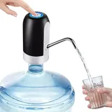 5 Gallonen Wasserkanister Pumpe automatisch, USB wiederaufladbar, Ein-Knopf Bedienung, tragbar, leise, ideal für Familie & Camping - Schwarz