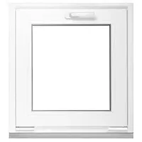 Framex Kippfenster 40 x 40 cm Weiß 2-fach, PVC Kellerfenster mit 32 mm Verglasung (4/24/4), Fenster zum Kippen für Garage, Gartenhaus und Nebenraum, BxH 400 x 400 mm