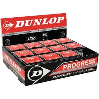 Dunlop Progress Rot, 12 Stück, für Freizeit- und Hobbyspieler – Speed mittelschnell