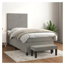 vidaXL Boxspringbett 100 x 200 cm Hellgrau