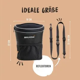 Rudelkönig Leckerlibeutel – Futterbeutel mit Kotbeutelspender schwarz