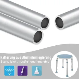 UISEBRT 360° drehbarer Duschhocker höhenverstellbar Anti-Rutsch mit Saugnapf Haltegriff