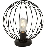 Searchlight Tischlampe Tischleuchte Beistelllampe Schlafzimmerlampe Gitter schwarz H 32,5cm