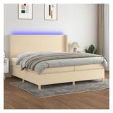 vidaXL Boxspringbett 200 x 200 cm Creme