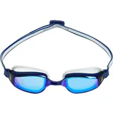 AQUASPHERE Herren Brille FASTLANE, BLUE WHITE LENS TITANIUM MIRROR BLUE, L