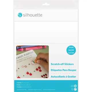 Silhouette MEDIA-SCRATCH-GLD bedruckbare Rubbel-Aufkleberfolie für Schneideplotter gold 21,5 x 280 mm, 5 Blatt (MEDIA-SCRATCH-GLD)