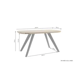 Schöner Wohnen Larvik 160 x 76 x 90 cm braun