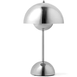 &Tradition - Flowerpot Akku Tischleuchte VP9 mit magnetischem Ladekabel, Chrom veredelt