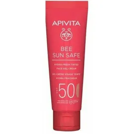 Apivita Bee Sun Safe Hydra Fresh getöntes Gesichtsgel-Creme LSF 50 50 ml