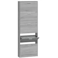 VidaXL Schuhschrank Grau Sonoma 59x17x169 cm Holzwerkstoff