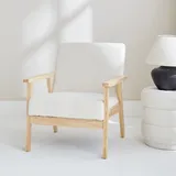 sweeek Skandinavischer Sessel in Bouclé und Hevea-Holz - sweeek