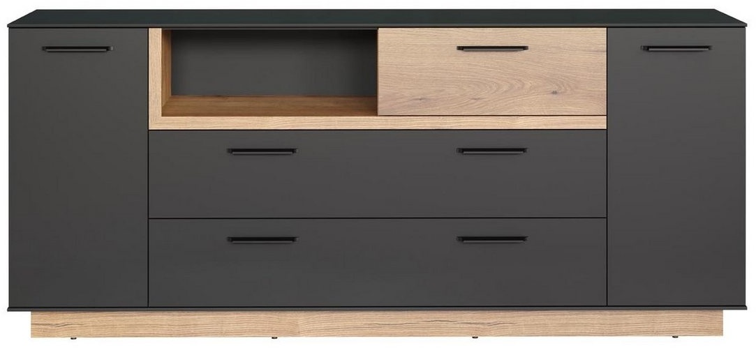 Produktbild ebuy24 Sideboard Synnax Sideboard 2 Türen, 2 Klaptüren, 1 Schublade grau