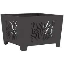 vidaXL Feuerstelle Quadrat Schwarz 60x60x40 cm Stahl, - vidaXL