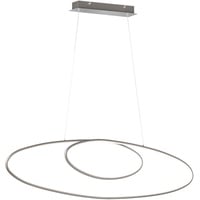 LED Pendelleuchte dimmbar Hoehenverstellbar Leuchte Esszimmertisch Esszimmerlampe Hängeleuchte silber, Metall, 1x LED 35W 3700Lm warmweiß, LxBxH 110x10x150 cm