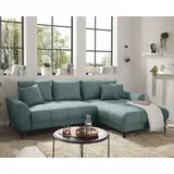 ed-lifestyle polstermöbel Bern Ecksofa 281 x 189 cm, mit Schlaffunktion und Bettkasten Mint