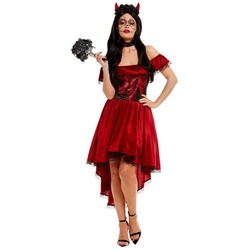 Smiffys Kostüm Tag des Teufels, Höllisch rotes Dia de los Muertos-Kleid! rot XL