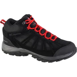 Columbia Redmond III Mid WP wasserdichte Wanderstiefel für Herren, Schwarz (Black x Mountain Red), 43 EU