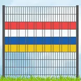 zaun|zu® Sichtschutzstreifen 200 x 5 cm Rot-Weiß-Blau-Gelb Kunststoff