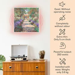 Klarstein Wonderwall Air Art Smart Infrarotheizung 60x60cm 350W Wandinstallation  App-Steuerung Gartenweg Mehrfarbig