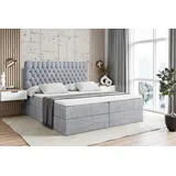 altdecor BOXBETT mit Matratze H3 und Lattenrost, - SERENE - 160x200 Grau