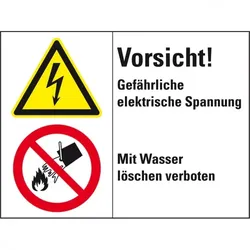 Aufkleber I Kombischild Vorsicht! Gefährliche Elektronisch .., Folie, 200x150mm, ISO 3864-2