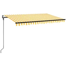 vidaXL LED Automatische Markise 450 x 300 cm gelb/weiß inkl. Windsensor 3069133