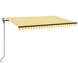 vidaXL LED Automatische Markise 450 x 300 cm gelb/weiß inkl. Windsensor 3069133