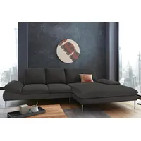 W.Schillig Ecksofa »enjoy&MORE«, mit Sitztiefenverstellung, Füße Chrom glänzend, Breite 310 cm grau