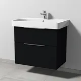 Sanipa Waschtischunterschrank 2 Auszüge 68 x 59,3 x 44,2 cm Schwarz Matt